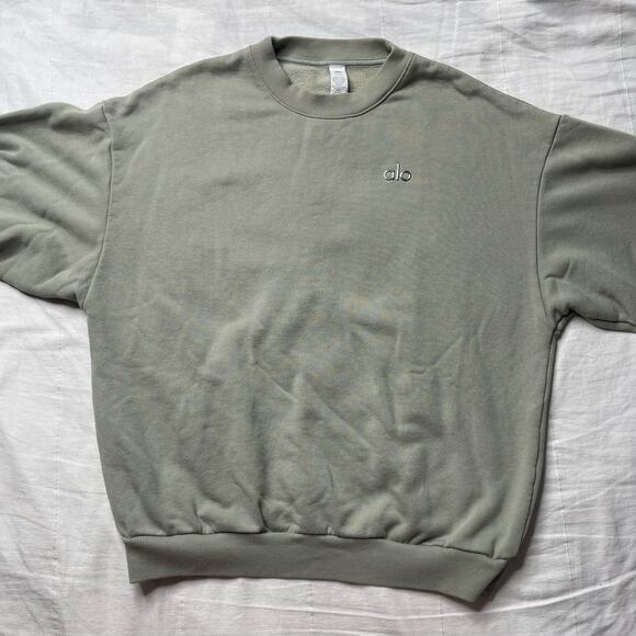 Alo Accolade Crewneck Sweatshirt Limestone Size Small Women's Athleisure Comfy - Picture 3 of 8